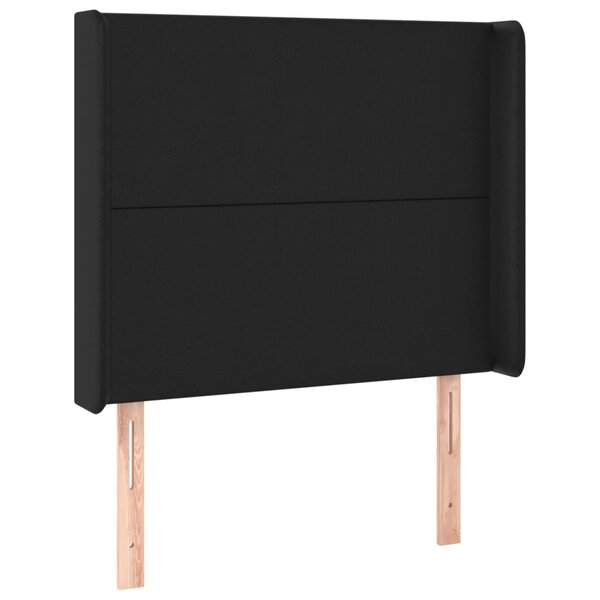 vidaXL Tête de lit avec oreilles Noir 103x16x118/128 cm Similicuir