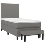 vidaXL Sommier à lattes de lit et matelas Gris foncé 90x190 cm Tissu