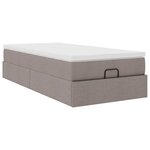 vidaXL Cadre de lit ottoman avec matelas taupe 80x200 cm tissu