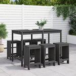 vidaXL Ensemble de bar de jardin 7 Pièces gris bois de pin massif