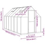 vidaXL Serre avec cadre de base argenté 334x169x195 cm aluminium
