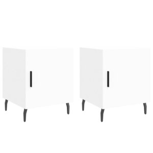 vidaXL Tables de chevet 2 Pièces blanc 40x40x50 cm bois d’ingénierie