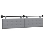vidaXL Tête de lit suspendue Gris clair tissu