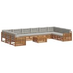 vidaXL Ensembles de canapés 11 pc Gris Naturel et Clair
