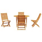 vidaXL Ensemble de salle à manger pour jardin 5 Pièces Marron