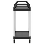 vidaXL Chariot à 2 niveaux noir 81x41x92 cm aluminium