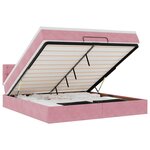 vidaXL Lit ottoman avec matelas et LED Rose 180x200 cm velours