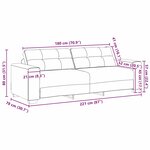 vidaXL Sofa 3 places avec coussin Rose Velours