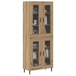 vidaXL Haut Armoire 2 Pièces Chêne artisanal Bois Aggloméré et Verre