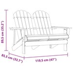 vidaXL Chaise de jardin Adirondack 2 places bois de sapin massif vert