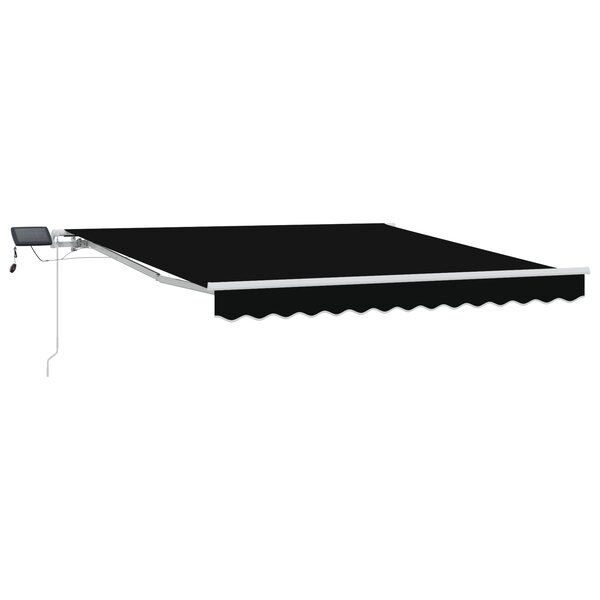 Store rétractable manuel vidaXL avec LED noir 350x250 cm