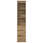 vidaXL Buffet haut chêne artisanal 37 5x35x180 cm bois d'ingénierie