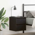 vidaXL Table de chevet murale chêne noir 38x34x40 cm