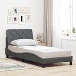 vidaXL Cadre de lit sans matelas gris foncé 90x200 cm tissu