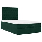 vidaXL Cadre de lit ottoman avec matelas vert foncé 120x200 cm velours