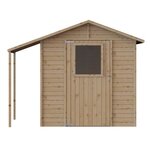 Abri de jardin bois + abri bûches - FSC - 4.21m²- L 235 x l 164 x H 200 cm