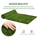 Gazon synthétique artificiel moquette extérieure dim. 4L x 1l m herbes hautes denses 3 cm vert