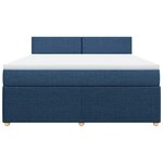 vidaXL Sommier à lattes de lit avec matelas Bleu 180x200 cm Tissu