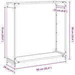vidaXL Portant de bois chauffage anthracite 90x28x90 cm