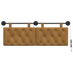vidaXL Tête de lit suspendue Marron Velours