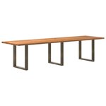 vidaXL Table à manger marron clair bois de chêne massif rectangulaire