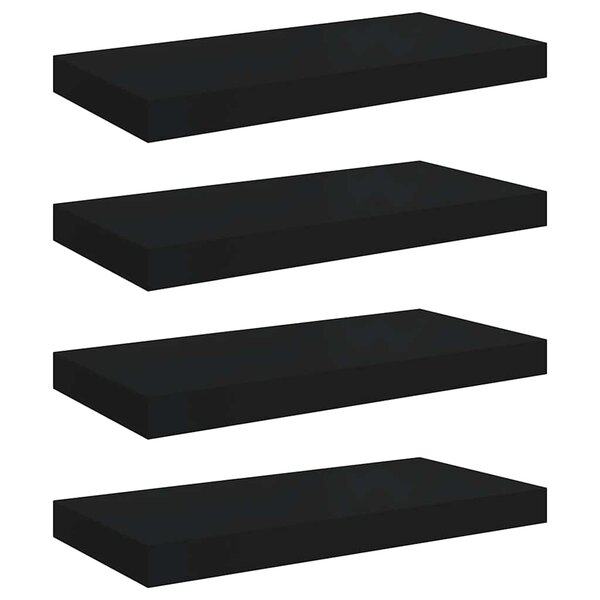 vidaXL Étagères murales flottantes 4 Pièces noir 50x23x3 8 cm MDF