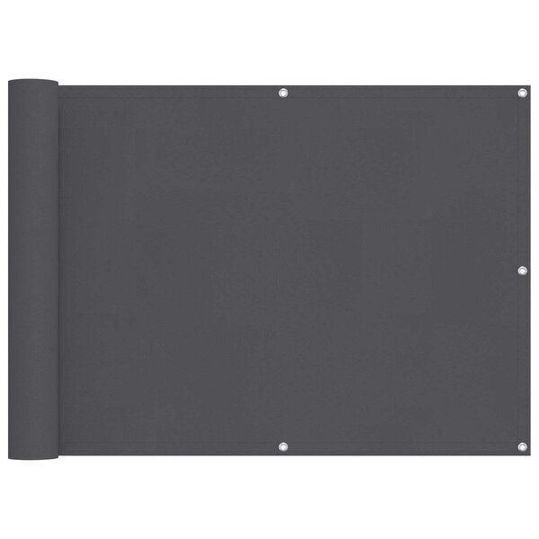 vidaXL Écran de balcon Anthracite 75 x 200 cm Oxford alu enduit de PU