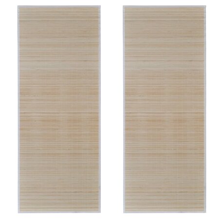 vidaXL Tapis rectangulaires Bambou naturel 2 Pièces 120x180 cm