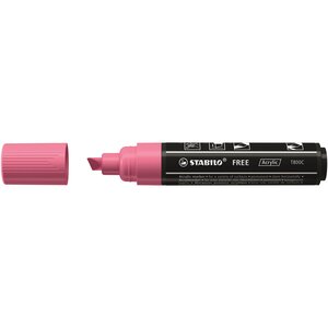 Marqueur pointe large FREE acrylic T800C rose STABILO