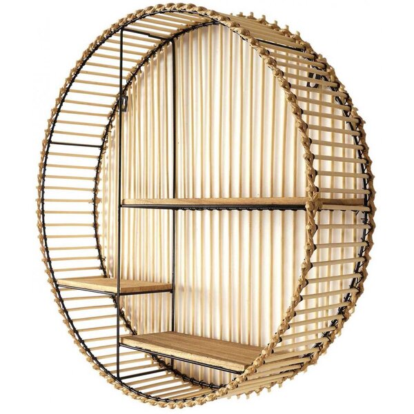 Etagère ronde en métal et mdf java