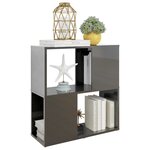 vidaXL Bibliothèque Gris brillant 60x24x63 cm bois d'ingénierie