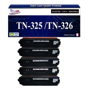 T3AZUR - 5x Toners compatibles avec Brother TN329 pour Brother HL-L8350CDW HL-L8350CDWT Jaune