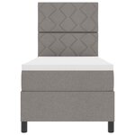 vidaXL Lit à ressorts avec matelas avec LED Taupe 80 x 200 cm tissu