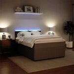 vidaXL Sommier à lattes de lit et matelas Gris clair 140x190cm Velours