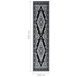 Vidaxl tapis bcf noir 100x450 cm