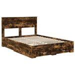 vidaXL Cadre de lit Chêne fumé 140 x 200 cm Bois d'ingénierie