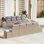 vidaXL Ensemble de canapé de jardin 7 Pièces Beige  gris clair