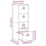 vidaXL Cabinet de Dossier avec tiroir Blanc 44 x 50 x 106.5 cm