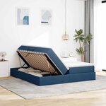 vidaXL Lit avec rangement et matelas Bleu 180 x 200 cm Polyester