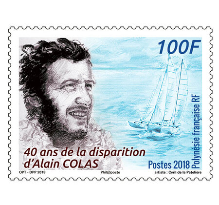 Timbre - Polynésie Française - 40 ans de la disparition d'Alain Colas