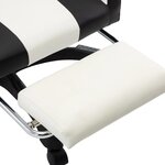 vidaXL Fauteuil de jeux vidéo et repose-pied Noir et blanc Similicuir