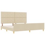 Cadre de lit VidaXL Crème 200x200 cm en tissu