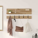 vidaXL Porte-manteau mural chêne artisanal 90 x 15 x 36 cm