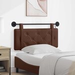 vidaXL Tête de lit suspendue Avec lumière LED Marron Simili cuir