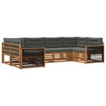 vidaXL Ensemble de canapés d'extérieur 6 pc Naturel et Anthracite