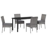 vidaXL Ensemble de salle à manger pour jardin 5 pc Gris