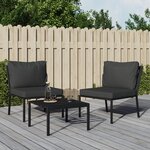 vidaXL Chaises de jardin avec coussins gris 2 Pièces 60x74x79 cm acier