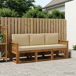 vidaXL Ensemble de canapés d'extérieur 3 Pièces Naturel et Beige