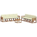 vidaXL Ensemble de canapés d'extérieur 9 pc Naturel et Crème