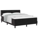 vidaXL Lit à ressorts avec matelas Noir 190 x 140 cm Polyester